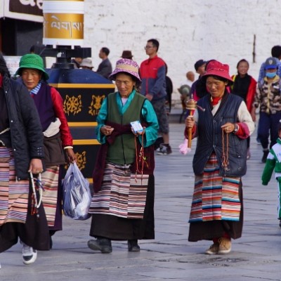 Pilgrims walking the Barkhor, Lhasa