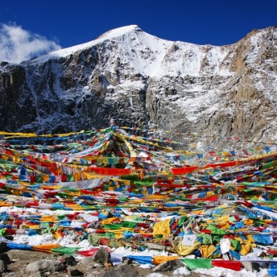 Drolma La pass behind Mount Kailash